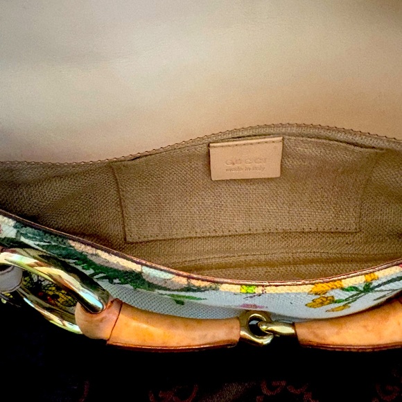 Gucci Vintage Flora Horsebit Clutch with Gold Chain - Picture 10 of 10